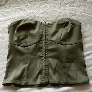Abercrombie Olive Green corset top